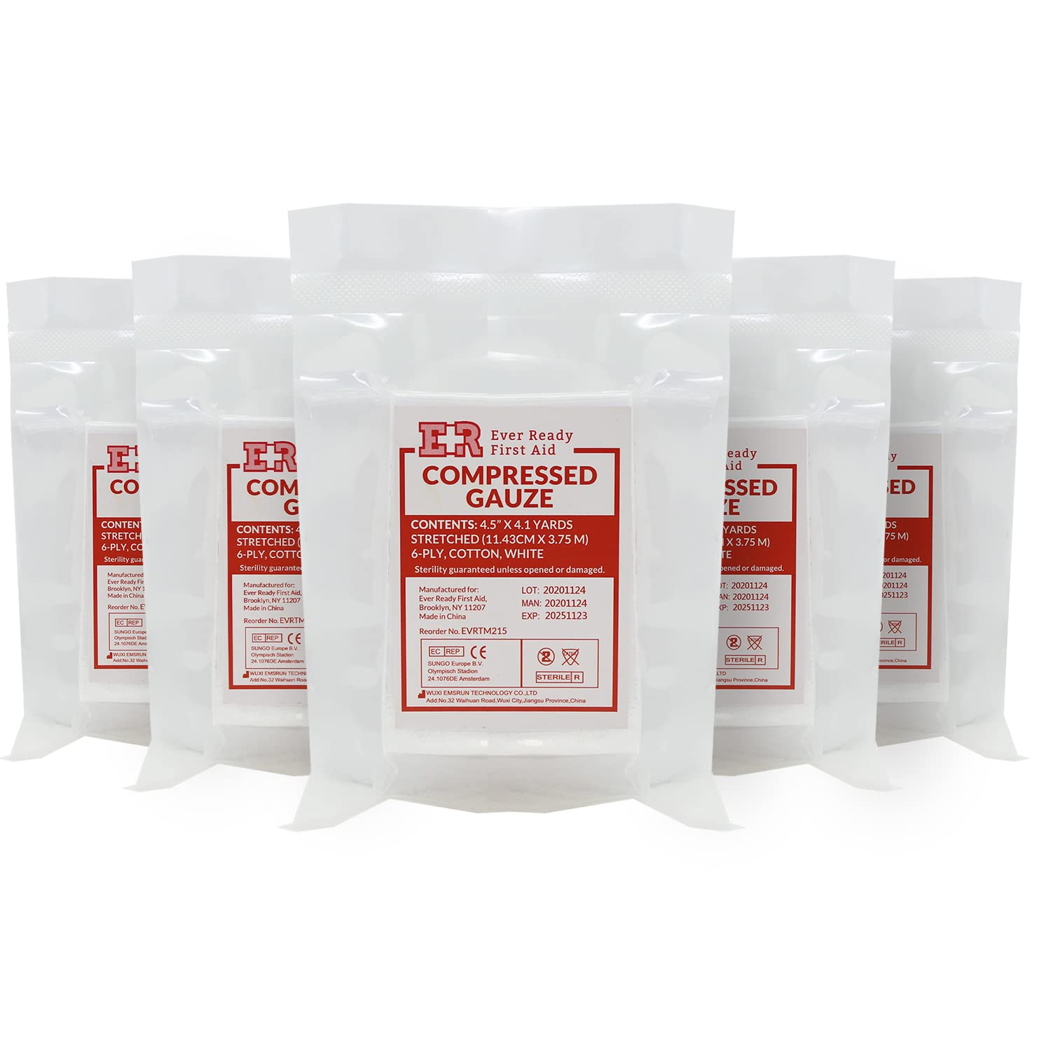 Amazon.com: Ever Ready First Aid Compressed Sterile Gauze, 6-Ply